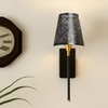 Devansh Metal Electric Wall Light in Black Colour with Black Shade Count of 1 Light