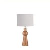 Devansh Grey Cotton Table Lamp With  Wood Natural Base (7X18.25 Inches)-7