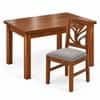Globally Indian Vallari Solid Sheesham Wood 4 Seater Dining Table Set 4 Chairs Grey