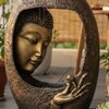 Buddha Face Shower Copper Gold  Fiber Glass Indoor Fountain