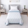 Blue And White Floral Cotton 400 Tc Reversible Single Bed Dohar 240 X160 Cm