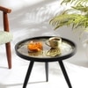 Oalveil Solid Wood Side Table in Black Finish