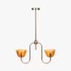Lior Handicrafted Pendant Lamp in Antique Silver Brass finish and Amber Colour