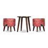 Serenity Solid Wood  Ottomon in  Red Colour