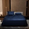 Stoa Paris 300 Tc Satin Bedsheet Super King Size Bed with Pillow Covers in Mystique Blue