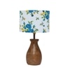 Devansh Multicolor Cotton Table Lamp With  Wood Natural Base (7X13 Inches)-14
