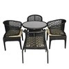 Launceston Wicker Table And Chair Set In Black Finish
