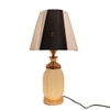 ELARE Glass Table LED Lamp Royal Brass Antique Finish Diamond Cut Glass Warm White Lampshade