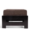 Kumkum Sheesham Wood Foot Stool in Dark Walnut Finish with Jute Brown Cushion