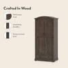 Alexandra Solid Wood Wardrobe in Danish Walnut Finish