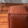 Cube Collection Tan Faux Leather Pouf Ottoman Set Of 2