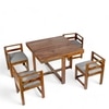 Ikiriya Sheesham Wood Accent 4 Seater Dining Table Set in Teak Finish