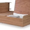 Vienta Engineered Wood King  Size Upholstered Bed With Box Storage (Brentwood Oak Brown Finish)