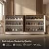 Alex 18 Pair Shoe Rack in Classic Walnut Finish