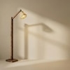 Hinge Beige Jute Floor Lamp with Beige Jute Base