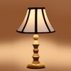Devansh Off-White Cotton Vintage  Lamp With Wood Base (12X12X17)