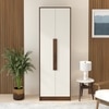 BLUEWUD Maltein Mini Engineered Wood 2 Door Wardrobe/Clothes Storage Rack Organizer Almirah Cupboard with Shelves for Bedroom Home Furniture (Brown Maple & White, 60 X 40 X 180 CM)