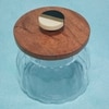 Ireka Homes Bubble Glass Canister with Airtight Wooden Lid – Food Storage (4.5 x 5 in)