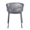 Coral Outdoor Table Set with 1 Table and 2 Chairs in Metal Grey