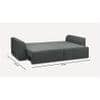 Cacef 3 Pull Out Sofa Cum Bed with storage In Grey Colour