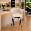 Doe Buck Mixoy Velvet Bar Stool in Emerald Beige Colour with Gold Accents