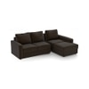 Apollo Compact Sofa (Colour : Chocolate, Cushion : Hard, Seating Capacity : Right Aligned 2 Seater + Right Aligned Chaise + Ottoman)