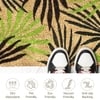 Luxe Home 100% Natural Coir Doormat Leaf Print Design (71x45 cm)