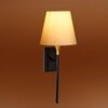 Devansh Metal Electric Wall Light in Black Colour with Off-white Shade Count of 1 Light