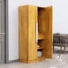 Hexa Red Wooden 2 Door Wardrobe with 4 Shelves in Giant Wood Colour