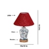 Devansh Conical Maroon Jute Shade Lamp With Wood & Mosaic Glass Base For Decoration/Office/Home/Gifting/Study For Decoration/Office/Home/Gifting/Study -(10X10X14.5) Inches -A