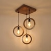 Halo Brown Solid Wood Cluster Hanging Light