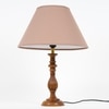 Lorette hand crafted Solid wood honey finish table lamp With Beige Cotton Shade