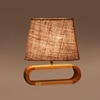 Devansh Beige Jute Table Lamp With  Wood Natural Base -9