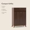 Webster 15 Pair Shoe Rack in Walnut Finish