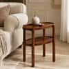 Pearl Sheesham Wood Side Table in Provincial Teak Finish