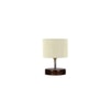 Tyler White Jute table lamp with brown wood base