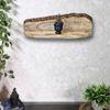 Pelli Natural Colour Solid Wood Wall Shelf with Bark lining