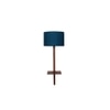 Jay Blue Cotton Floor Lamp with Solid Wood