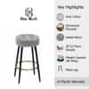 Doe Buck Tufted Counter Height Bar Stool in Grey Colour with Gold Footrest