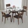 Wesley - Lawson 4 Seater Dining Table Set (Colour- Dark Brown, Finish- Dark Walnut)