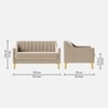 Fame Velvet 2 Seater Sofa in Cream Colour