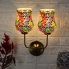 Devansh Metal Electric Wall Light in Gold Colour with Multicolor Shade Count of 2 Lights
