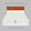 Tobacco Engineered Wood Queen  Size Bed With Hydraulic Storage (Melamine Finish, White Colour)