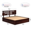 Perper Solid Wood King  Size Bed Without Storage (Walnut Finish)