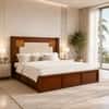 Nayra Solid Wood Compact King Bed Hydraulic Storage Provincial Teak Finish Mattress 72 x 72 Inches