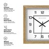Geometric Layered Square Wooden Wall Clock with Modern Numeric Dial