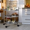 Metalsmith Metal Three Tier Serving Trolley Silver Finish Style 1