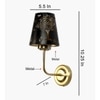 Devansh Metal Electric Wall Light in Gold Colour with Black Shade Count of 1 Light