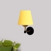 Devansh Metal Electric Wall Light in Black Colour with Yellow Shade Count of 1 Light