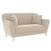 Rivo Velvet 2 Seater Sofa in Cream Color